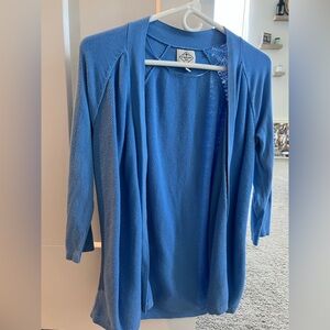 Blue Open-Front Women's Sweater